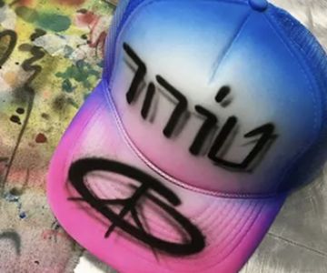 Custom airbrushed trucker cap